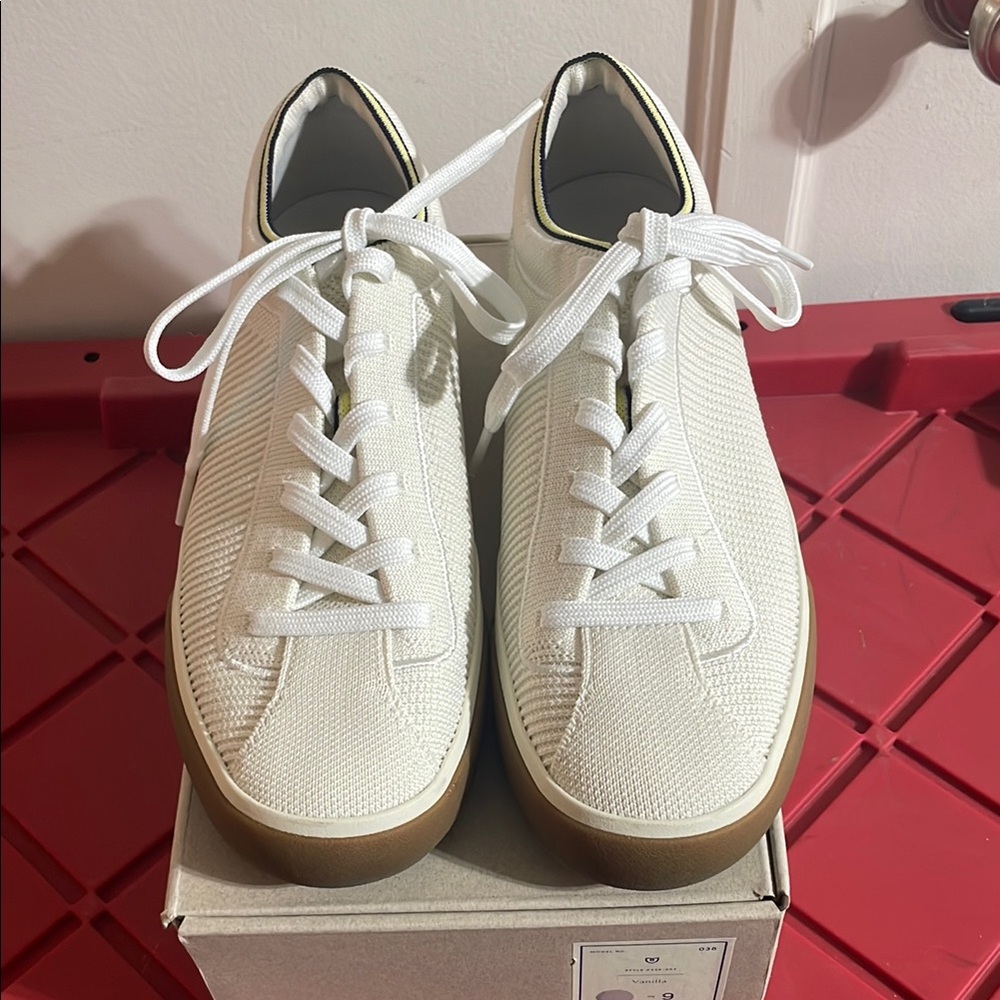 Rothy's White Sneakers with Tan Sole